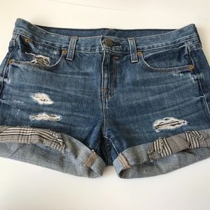 J Crew Size 25 Distressed Jean Shorts
